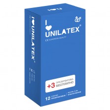 Классические презервативы Unilatex Natural, 1 уп (12+3 шт)