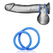 Набор из двух голубых силиконовых колец разного диаметра