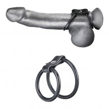 Двойное эрекционное кольцо на пенис и мошонку